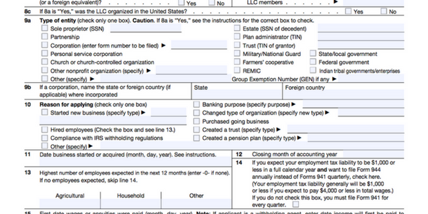 what is an irs ss 4 ein assignment letter